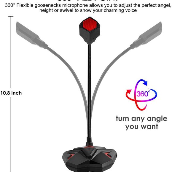 USB Computer Microphone, Plug & Play Desktop Microphone with Mute Button - Picture 2 of 6